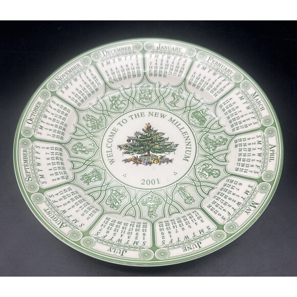 Spode Christmas Tree Plate Annual Collector 2001 Welcome To The New Millennium - Picture 2 of 7